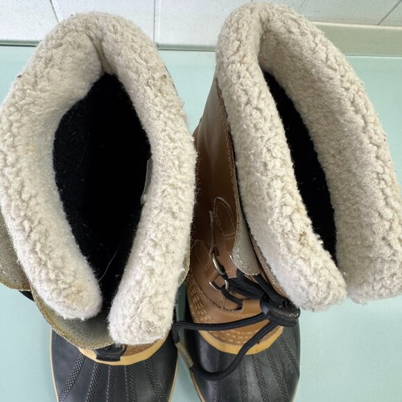 Sorel Waterproof Winter Snow Boots Youth Unisex Size 6 Yoot Pac Tan Brown Kids - Picture 8 of 10